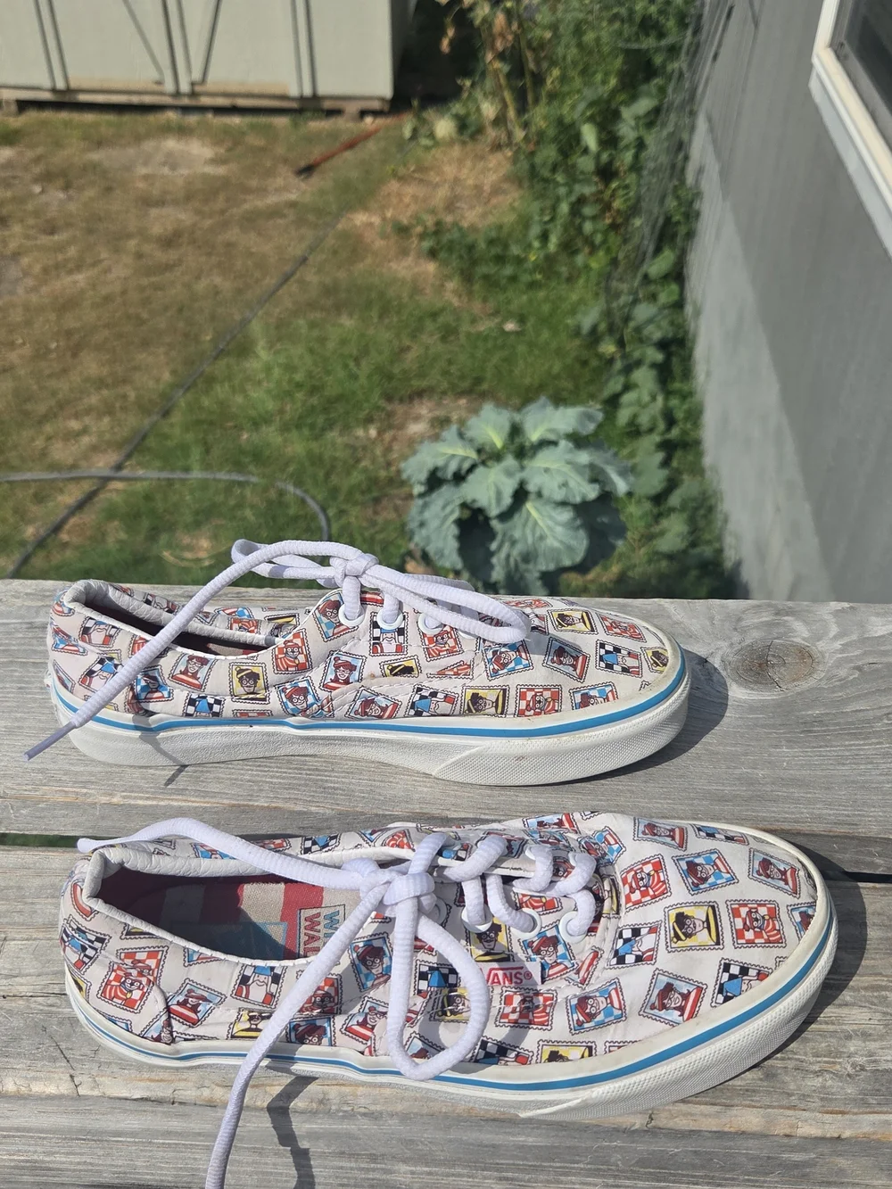 Vans White Canvas Low-Top Sneakers Where's Waldo